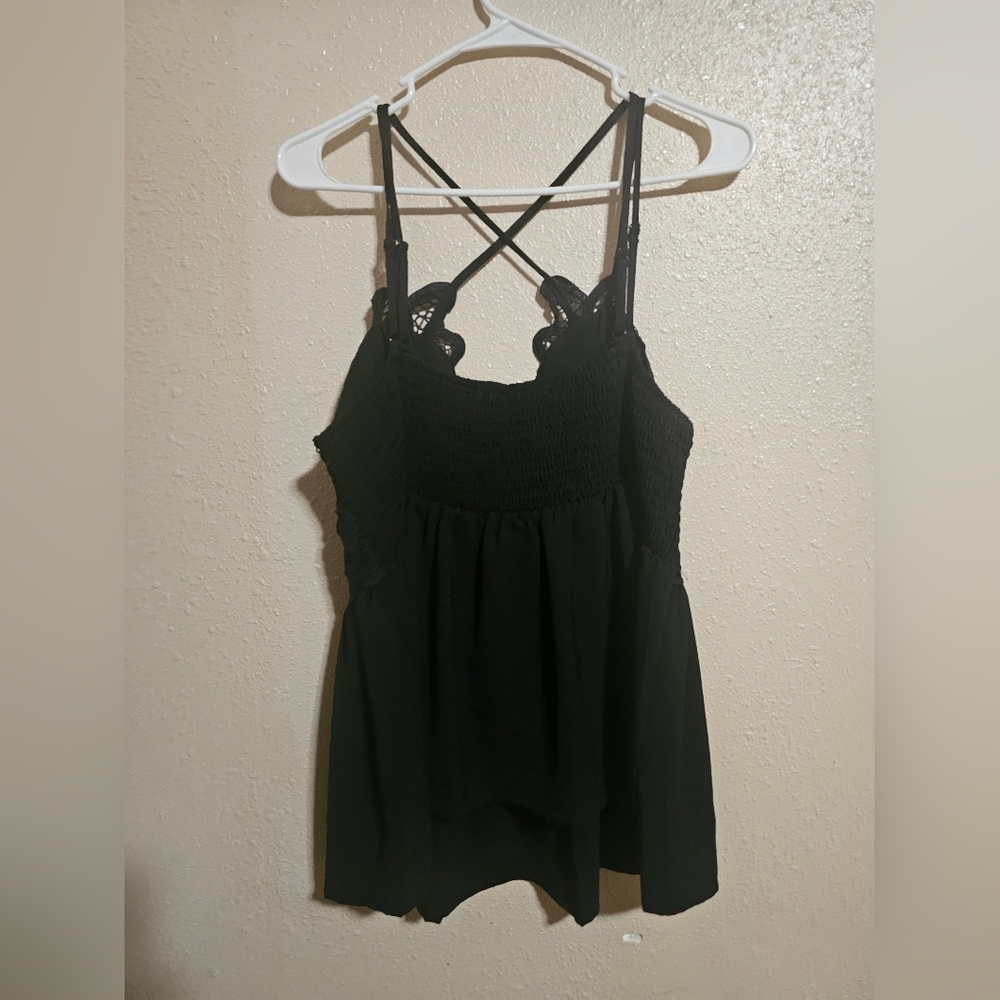 Main Strip Black Lace Camisole Top Size 1x - Picture 3 of 3